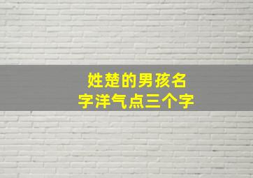 姓楚的男孩名字洋气点三个字