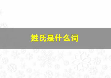 姓氏是什么词