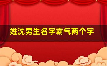 姓沈男生名字霸气两个字