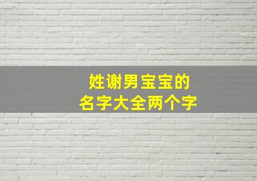 姓谢男宝宝的名字大全两个字