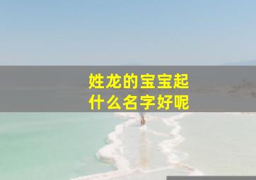 姓龙的宝宝起什么名字好呢