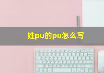 姓pu的pu怎么写