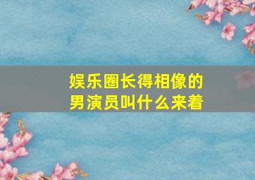 娱乐圈长得相像的男演员叫什么来着