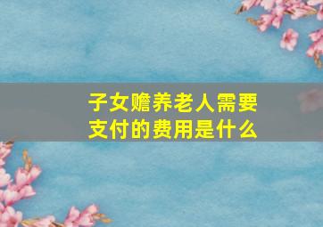 子女赡养老人需要支付的费用是什么