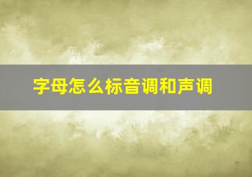 字母怎么标音调和声调