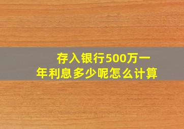 存入银行500万一年利息多少呢怎么计算