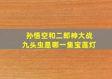 孙悟空和二郎神大战九头虫是哪一集宝莲灯