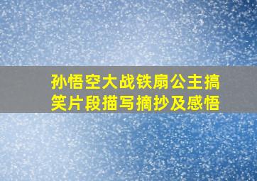 孙悟空大战铁扇公主搞笑片段描写摘抄及感悟