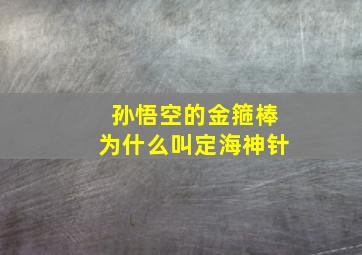 孙悟空的金箍棒为什么叫定海神针