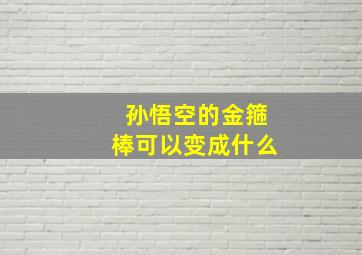 孙悟空的金箍棒可以变成什么