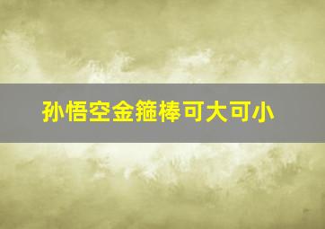 孙悟空金箍棒可大可小