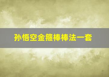 孙悟空金箍棒棒法一套