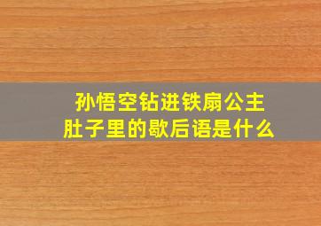 孙悟空钻进铁扇公主肚子里的歇后语是什么