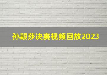 孙颖莎决赛视频回放2023