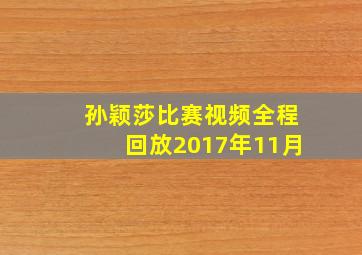 孙颖莎比赛视频全程回放2017年11月