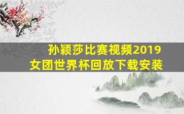 孙颖莎比赛视频2019女团世界杯回放下载安装