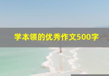 学本领的优秀作文500字