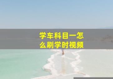 学车科目一怎么刷学时视频