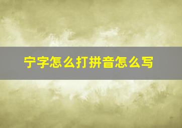 宁字怎么打拼音怎么写