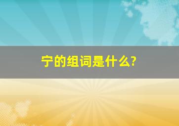 宁的组词是什么?