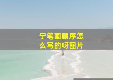 宁笔画顺序怎么写的呀图片