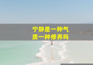 宁静是一种气质一种修养吗