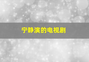 宁静演的电视剧