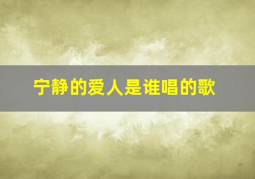 宁静的爱人是谁唱的歌