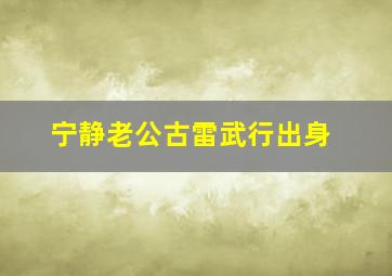 宁静老公古雷武行出身