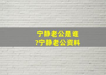 宁静老公是谁?宁静老公资料