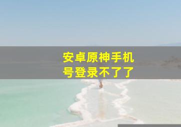 安卓原神手机号登录不了了