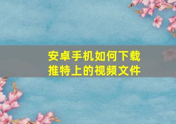 安卓手机如何下载推特上的视频文件