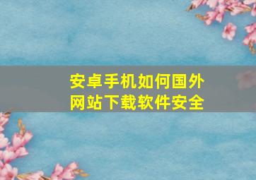 安卓手机如何国外网站下载软件安全