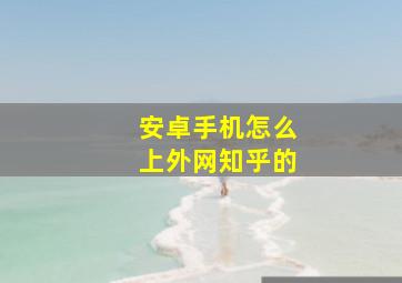 安卓手机怎么上外网知乎的