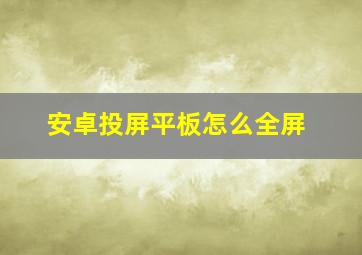 安卓投屏平板怎么全屏