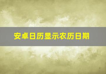 安卓日历显示农历日期