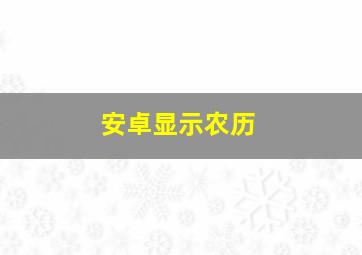 安卓显示农历