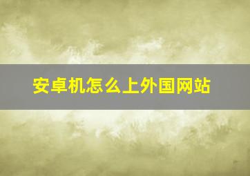 安卓机怎么上外国网站