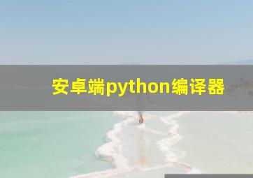 安卓端python编译器