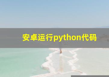 安卓运行python代码