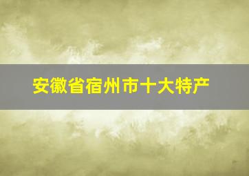 安徽省宿州市十大特产