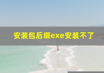 安装包后缀exe安装不了