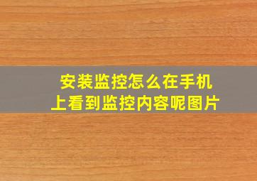 安装监控怎么在手机上看到监控内容呢图片