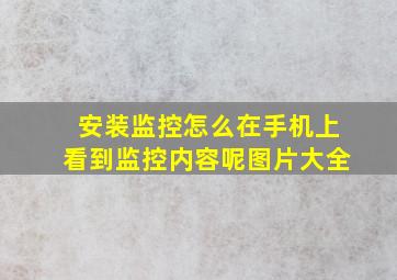 安装监控怎么在手机上看到监控内容呢图片大全