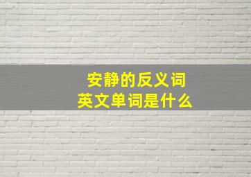 安静的反义词英文单词是什么