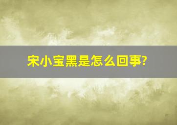 宋小宝黑是怎么回事?