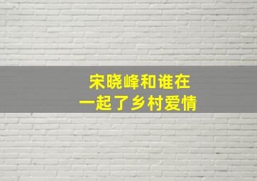 宋晓峰和谁在一起了乡村爱情