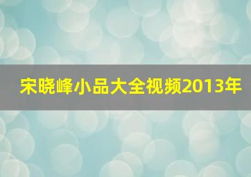 宋晓峰小品大全视频2013年