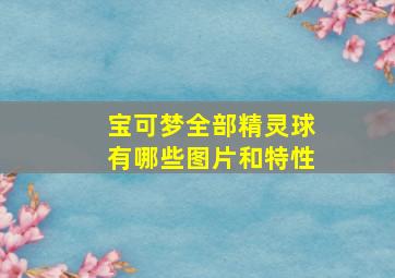 宝可梦全部精灵球有哪些图片和特性