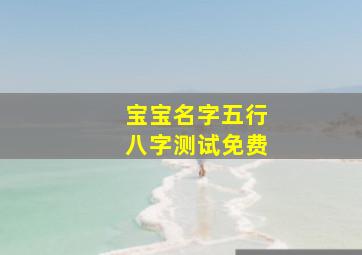 宝宝名字五行八字测试免费